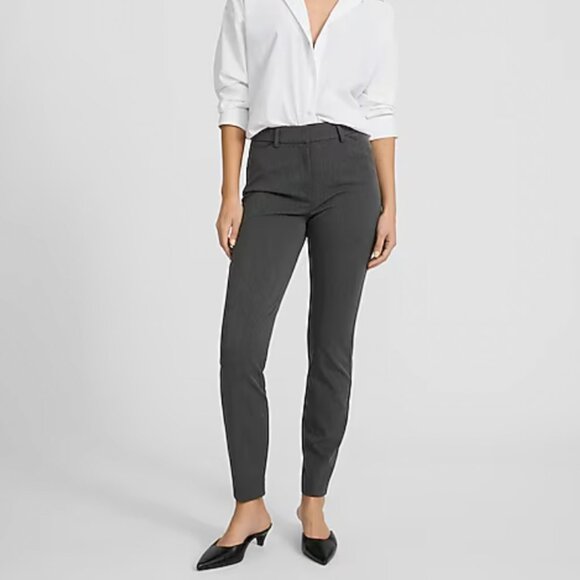 NWT Express Womens Editor High Waisted Skinny Pant Size 0 Heather Grey - Picture 1 of 3